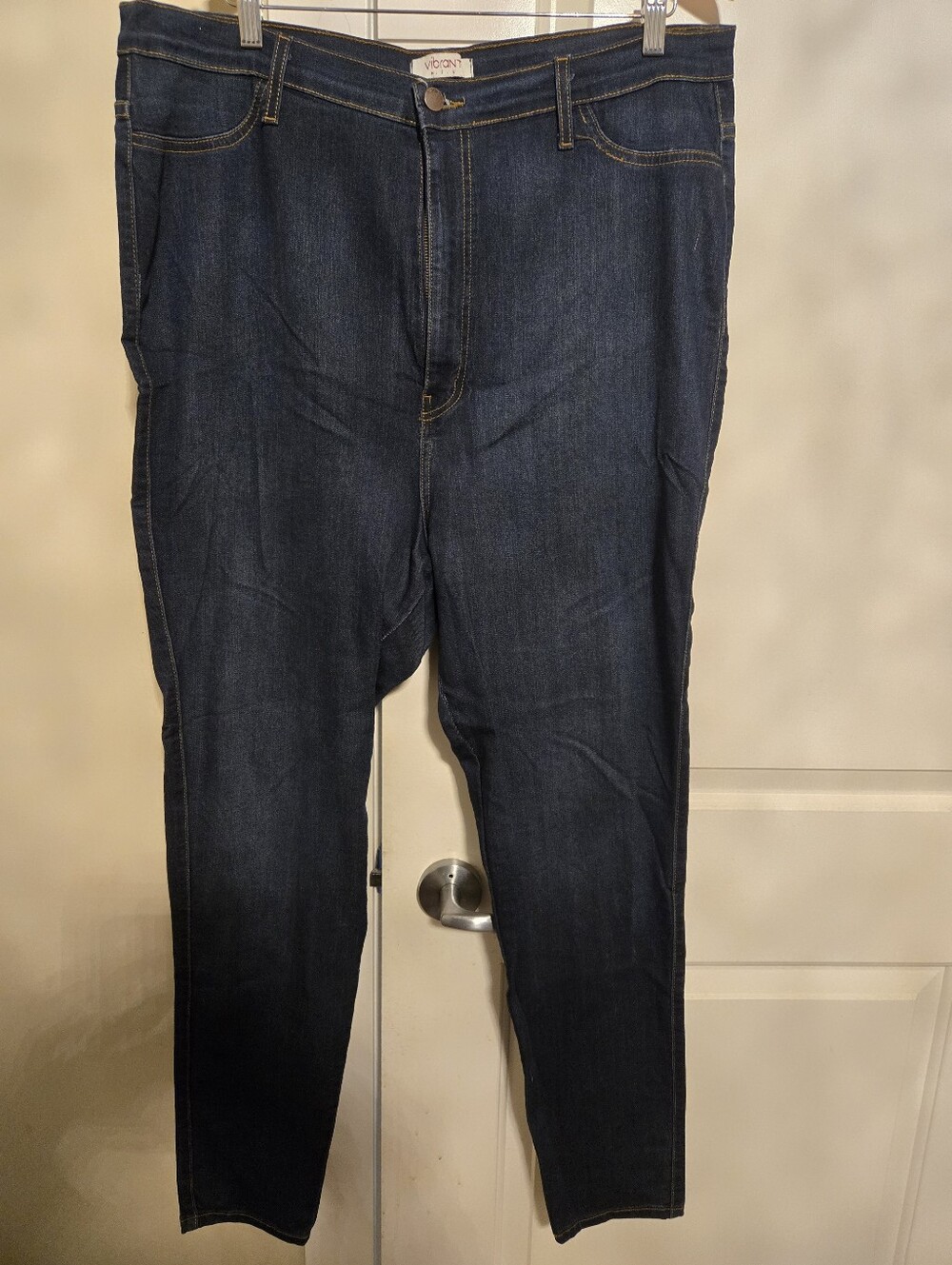 Vibrant Women's Dark Blue Straight Leg Jeans